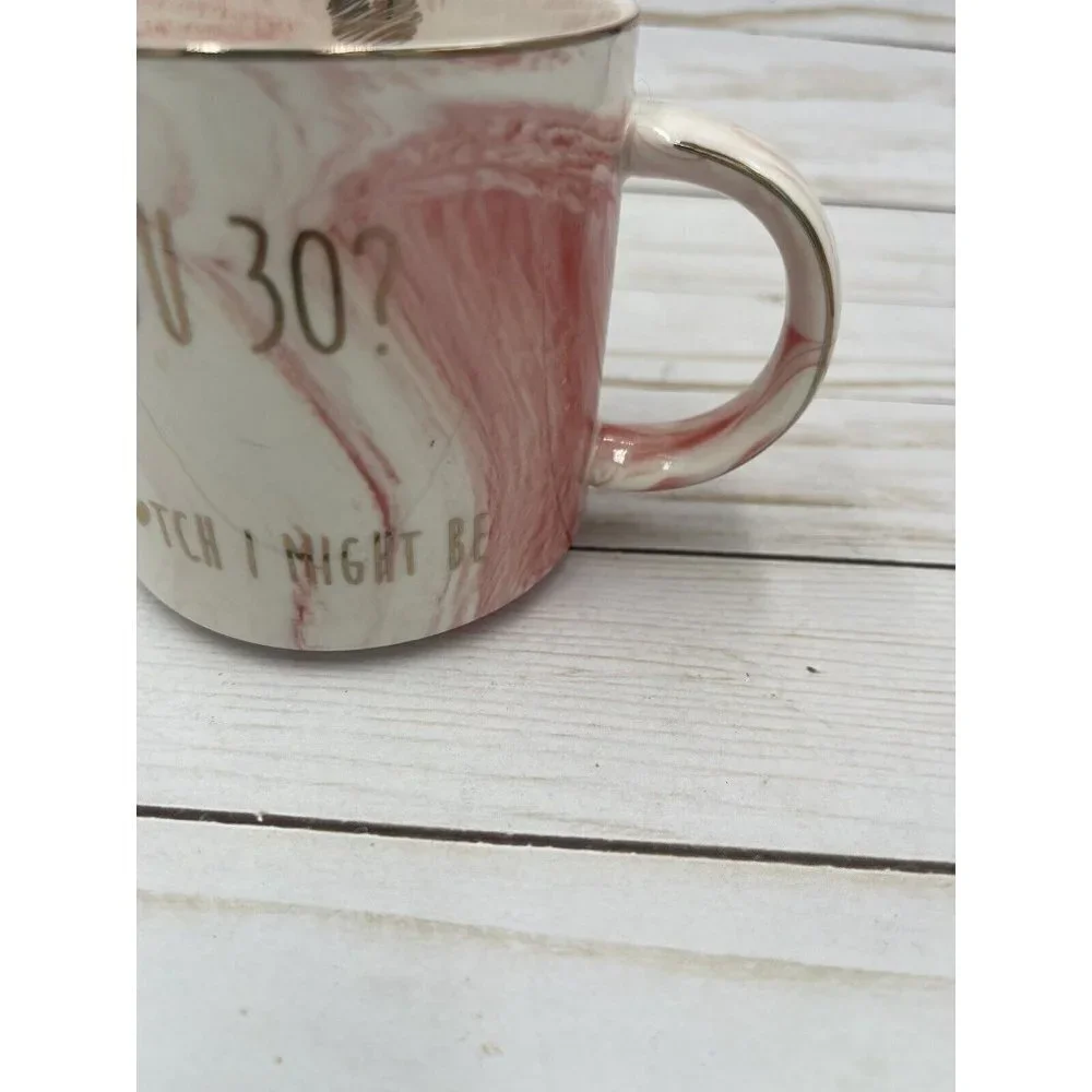 Henderson Pink Marble 30th Birthday Mug 